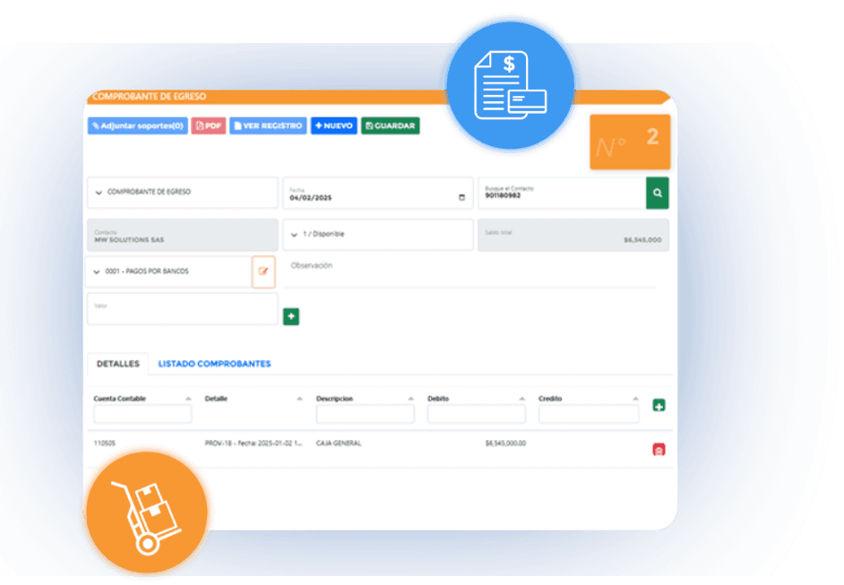 Control total de inventarios y ventas al contado y a crédito