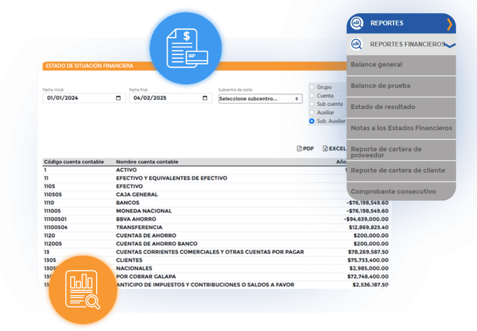Reportes financieros detallados